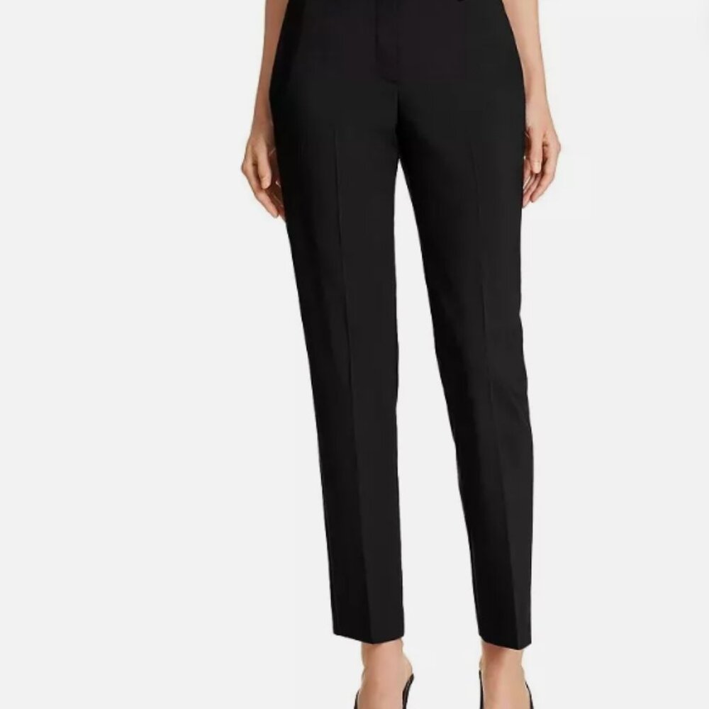 THEORY Women's Hartsdale Wool-Blend Stretch Straight Leg Pants Black Size 00